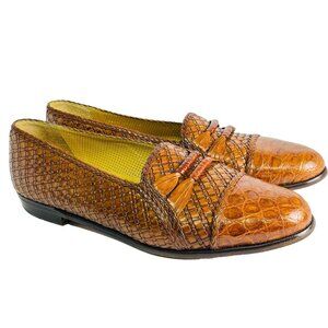 Scarpaletto by Mezlan Men's Genuine Crocodile Loafers 11 D Made in Spain